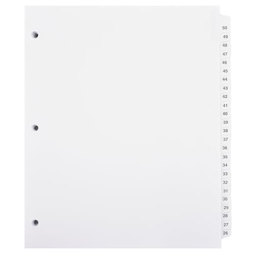 Exhibitindexes® Numbered Dividers 1-50 Punched - AVE Style Bold Tabs - Side Collated Exhibit Tabs - Made in The USA | Letter Size - 1-50 - Sets - Image 2