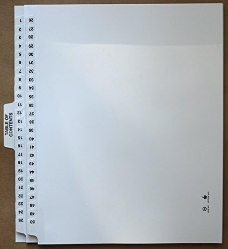 Exhibitindexes® Numbered Dividers 1-50 Punched - AVE Style Bold Tabs - Side Collated Exhibit Tabs - Made in The USA | Letter Size - 1-50 - Sets - Image 5