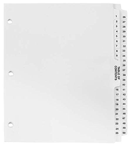 Exhibitindexes® Numbered Dividers 1-50 Punched - AVE Style Bold Tabs - Side Collated Exhibit Tabs - Made in The USA | Letter Size - 1-50 - Sets - Image 4