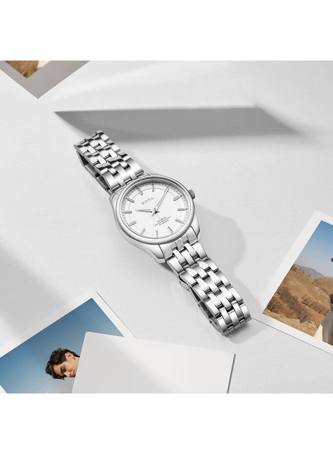Fiyta Classic Series Automatic Mechanical Movement Women's Steel Strap Watch Gift Box White Dial Steel Strap Holiday Gift - Image 5