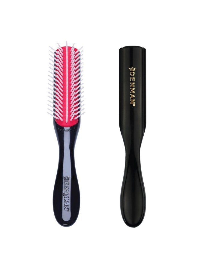 دنمان فرشاة الشعر المجعد دينمان D14 (أسود) فرشاة تصفيف الشعر بخمسة صفوف لفك التشابك وفصل وتشكيل وتحديد تجعيدات الشعر والغرة - للنساء والرجال - Image 1