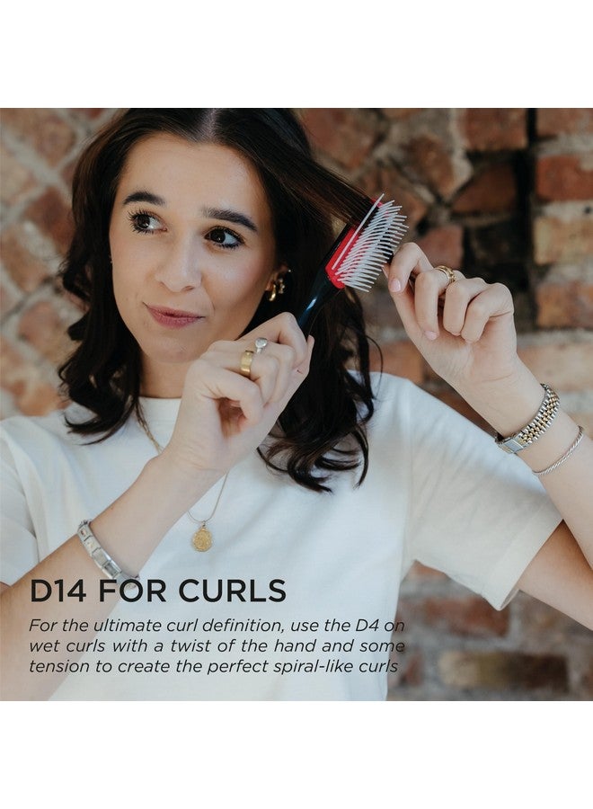دنمان فرشاة الشعر المجعد دينمان D14 (أسود) فرشاة تصفيف الشعر بخمسة صفوف لفك التشابك وفصل وتشكيل وتحديد تجعيدات الشعر والغرة - للنساء والرجال - Image 3