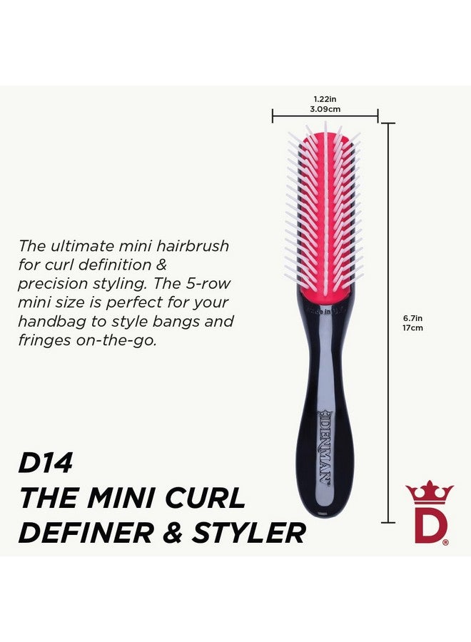 دنمان فرشاة الشعر المجعد دينمان D14 (أسود) فرشاة تصفيف الشعر بخمسة صفوف لفك التشابك وفصل وتشكيل وتحديد تجعيدات الشعر والغرة - للنساء والرجال - Image 2