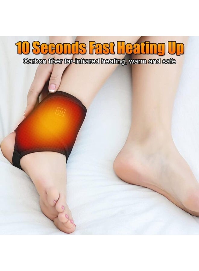 Electric Heated Ankle Support, USB Port with 3 Temperature Settings for Ankle Sprains and Pain Relief - Image 4