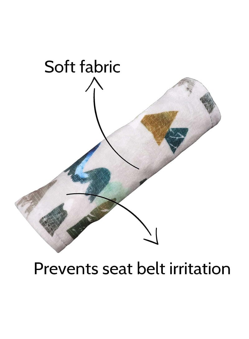 KASTWAVE Car Seat Belt Covers for Boys and Girls, Soft Car Seat Neck Cover, Car Seat Straps Shoulder Pads for All Car Seats, Stroller, Pushcar (White) - Image 4