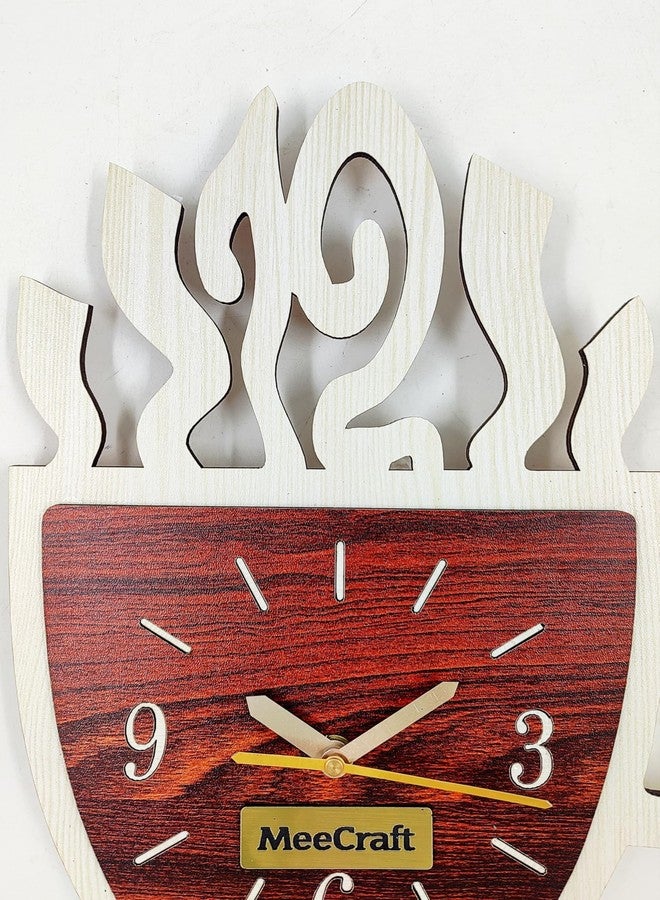 MeeCraft Wooden Coffee Cup Silhouette Wall Clock for Kitchen, 25x28 cm (Rosewood and White) - Image 5