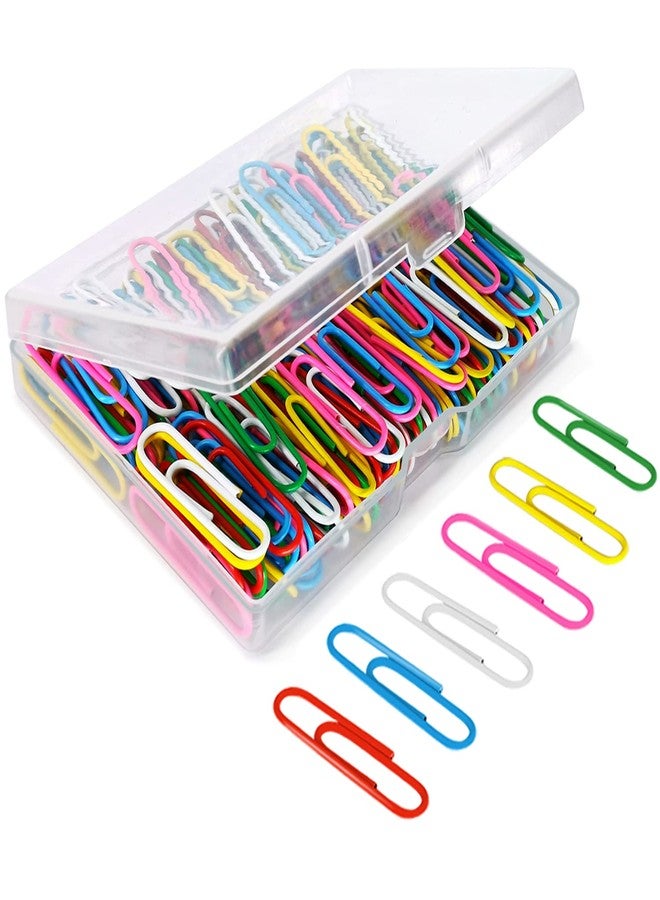 AnutriON Paper Clips, 180 Pack Medium Size Paperclips 1.3 Inch (33mm) Assorted Colored Coated Paper Clips Great for Office School Document Organizing - Image 1
