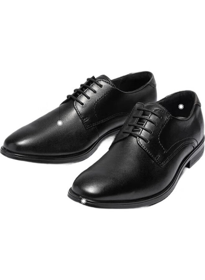 Ecco Derby Shoes, Cowhide Light Luxury Business Formal Leather Shoes For Men, Menben 621634, Black/Magnet Gray, Size 42 - Image 2