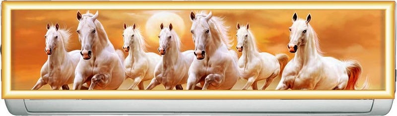 Rangeele 'Modern Vastu Running Seven Horse'' AC Cover Sticker (96.2 cm x30.5 cmx 24 cm) - Image 1