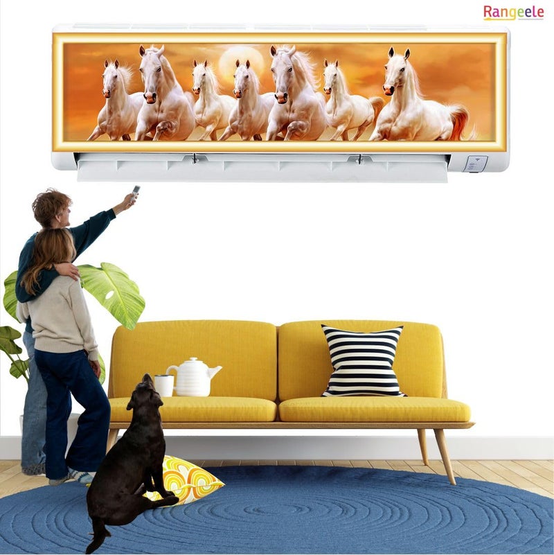 Rangeele 'Modern Vastu Running Seven Horse'' AC Cover Sticker (96.2 cm x30.5 cmx 24 cm) - Image 3