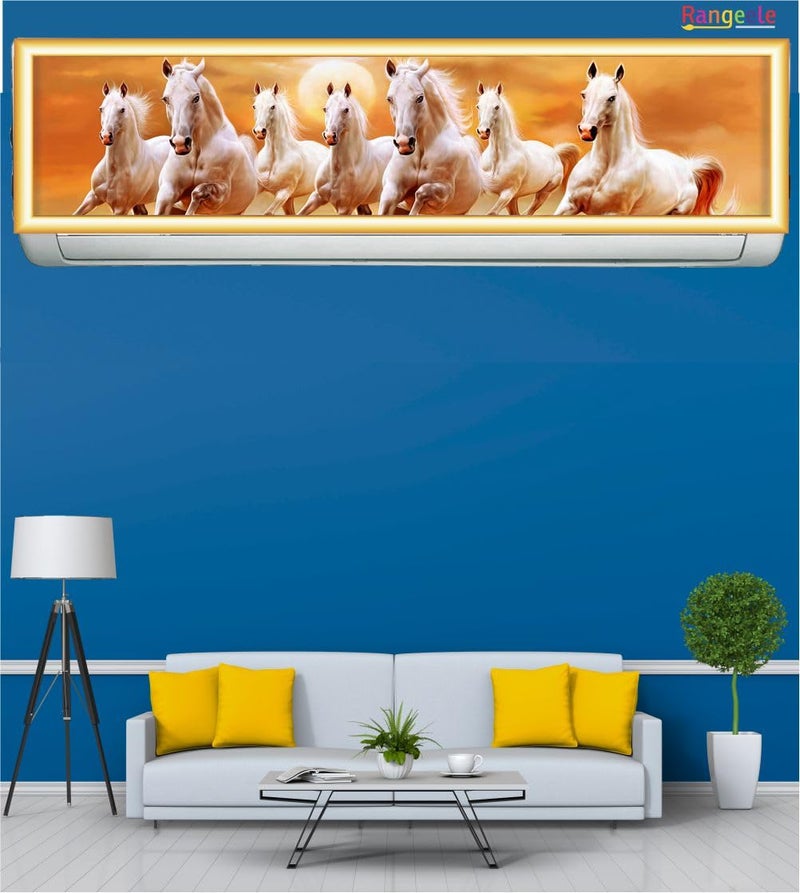 Rangeele 'Modern Vastu Running Seven Horse'' AC Cover Sticker (96.2 cm x30.5 cmx 24 cm) - Image 4