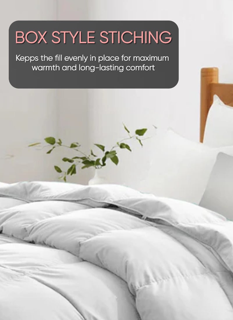 Blueberry White Colour Soft Solid King Size Duvet Microfiber 240 X 260Cm - Image 4