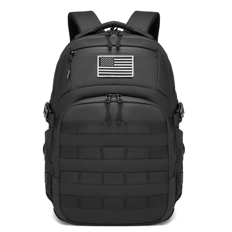 Wotony 25L Tactical Backpack, 18.5 inch, 900D Polyester, MOLLE System, Waterproof, for Men, Black - Image 1