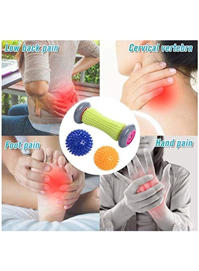 3pcs Foot Roller Massage Ball for Relief Plantar Fasciitis and Reflexology Massager for Deep Acupresssure Recovery 1 roller and 2 Spiky Balls - Image 5