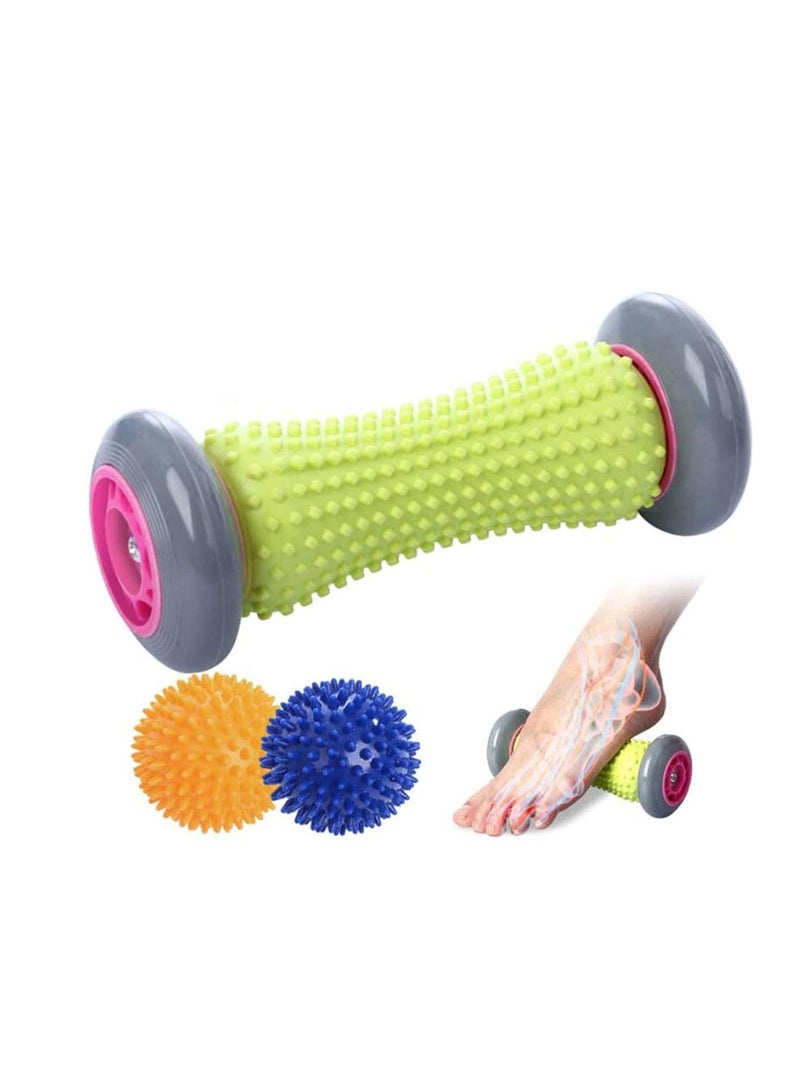 3pcs Foot Roller Massage Ball for Relief Plantar Fasciitis and Reflexology Massager for Deep Acupresssure Recovery 1 roller and 2 Spiky Balls - Image 1