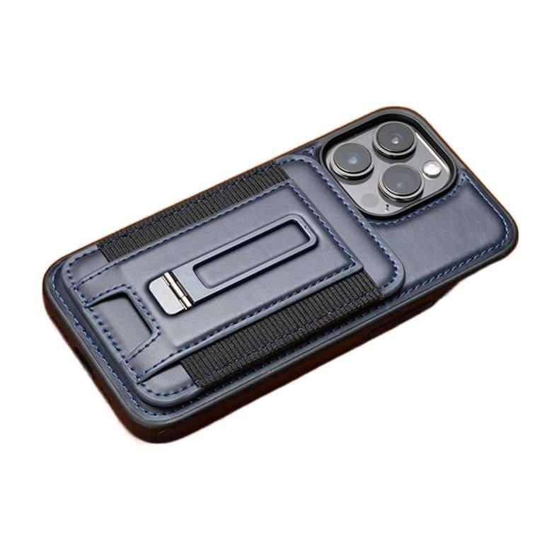 Protective Case | Shockproof Cover for iPhone 16 / 16 Plus / 16 Pro / 16 Pro Max | Leather Texture | Card Holder | Drop Protection - Image 1
