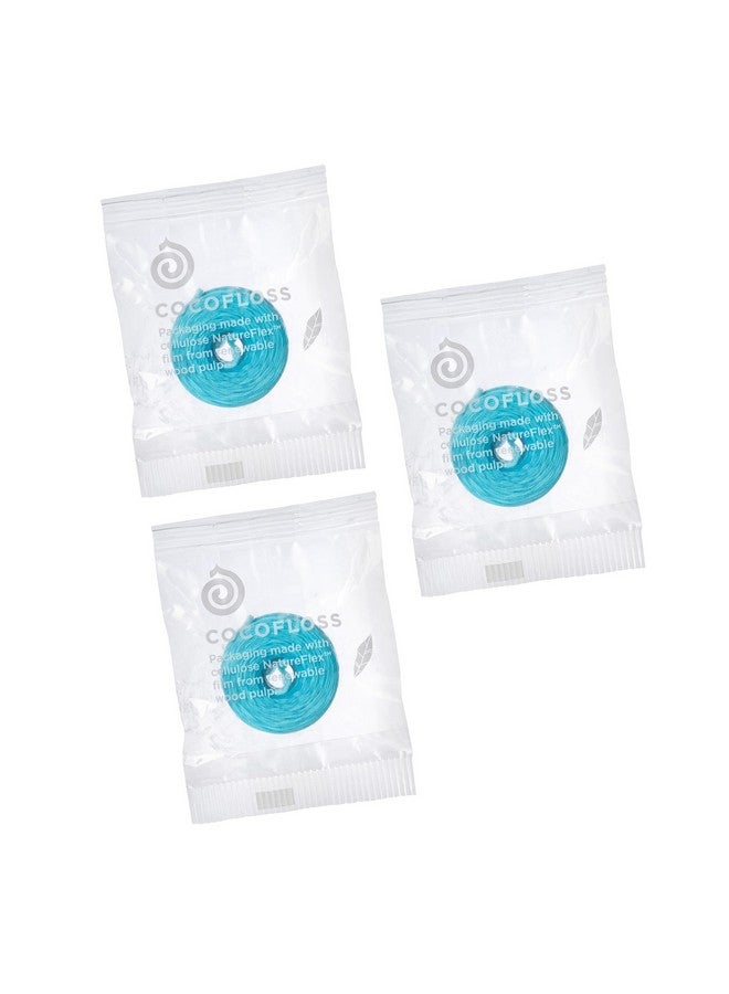 Cocofloss Woven Dental Floss, Refills Set, Dentist-Designed Oral Care, Mint, Waxed, Expanding, Vegan, Kid-Friendly String Floss With Coconut Oil, 3 Refill Spools (33 Yd Each) - Image 1