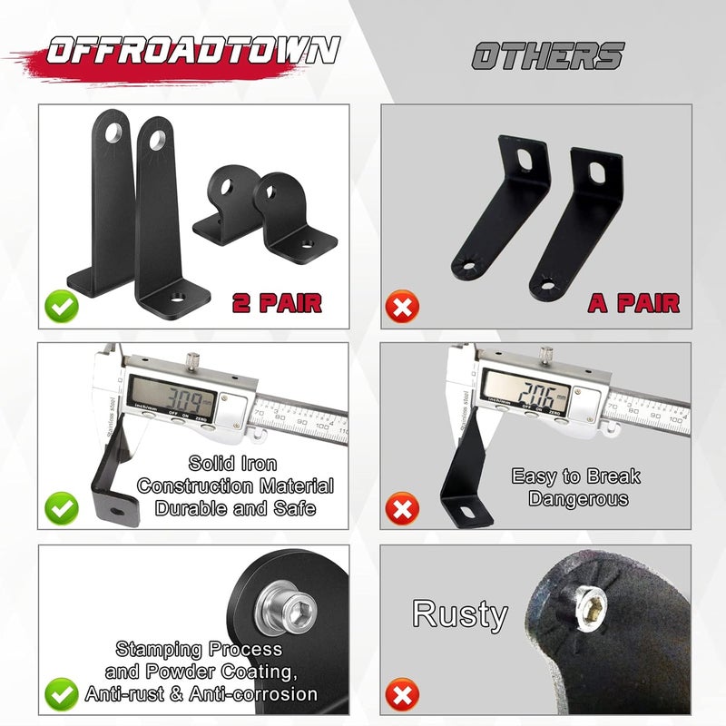OFFROADTOWN Light Bar Mounting Brackets - 2 Pack - Image 5