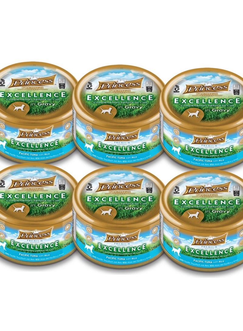Princess Cat Wet Food With Tuna And Rice Flavor For Adult Cats - 6x70g - Image 1