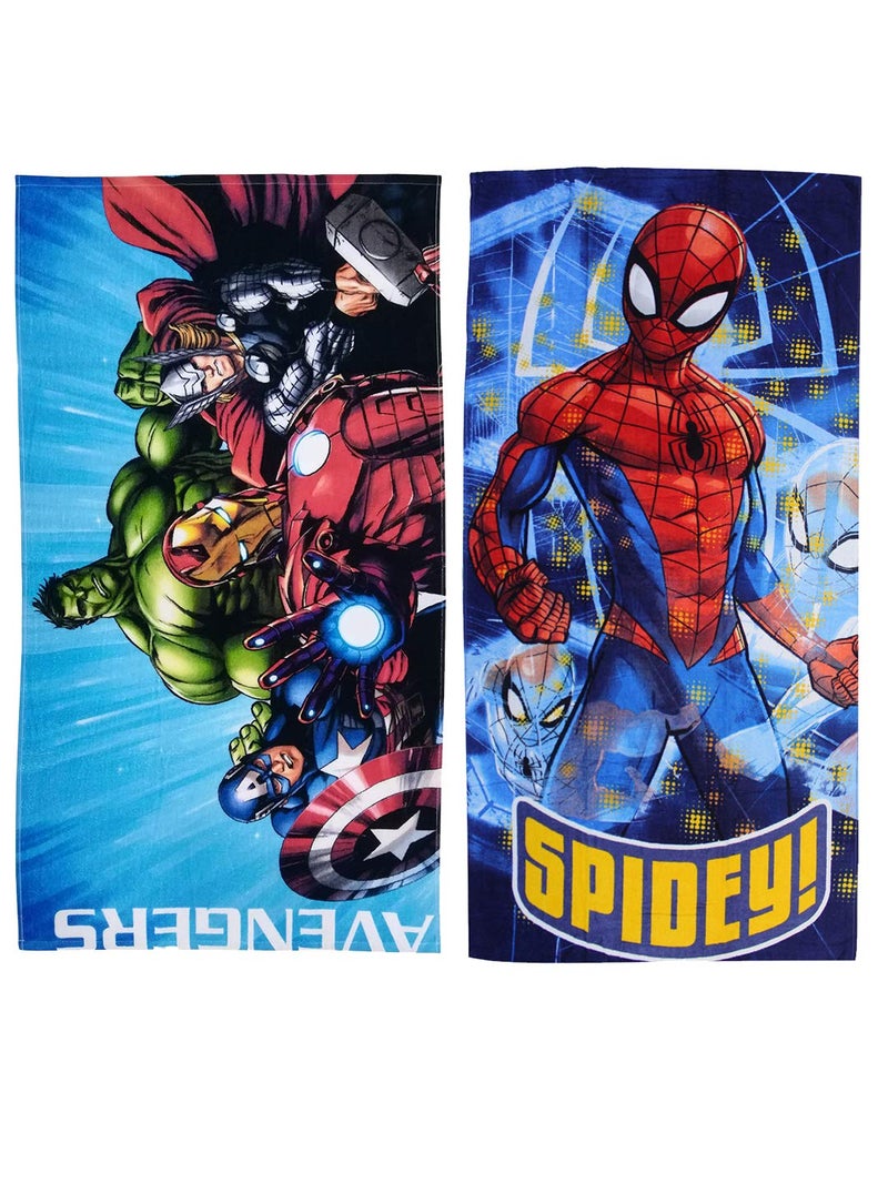 Athom Trendz Athom Living Marvel Avengers and Spiderman Kids Bath Towel Pack of 2 - Image 2