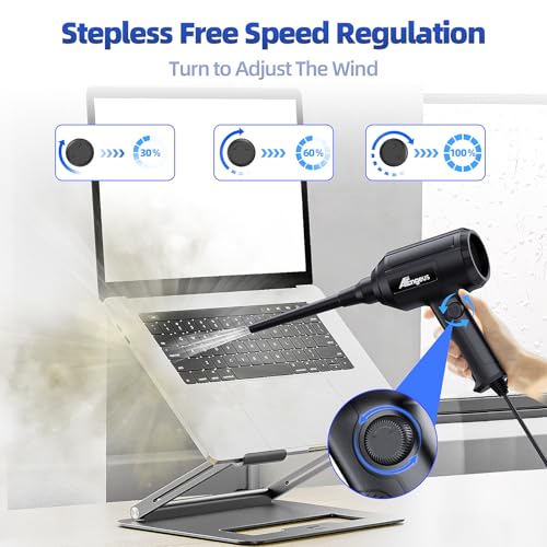 ATEngeus Air Duster, Stepless Speed Electric Air Duster, Multi-Use Compressed Air Duster, Keyboard Cleaner, Replace Canned Air, Air Blower for Clean Dust, Hairs, Laptop, PC - Image 2
