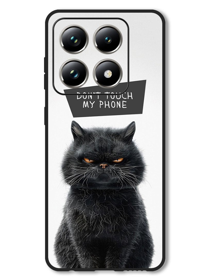 Theodor Case Compatible with Xiaomi 14T Pro Protection Shockproof Bumper Cover Dont Touch My Phone Cat - Image 1
