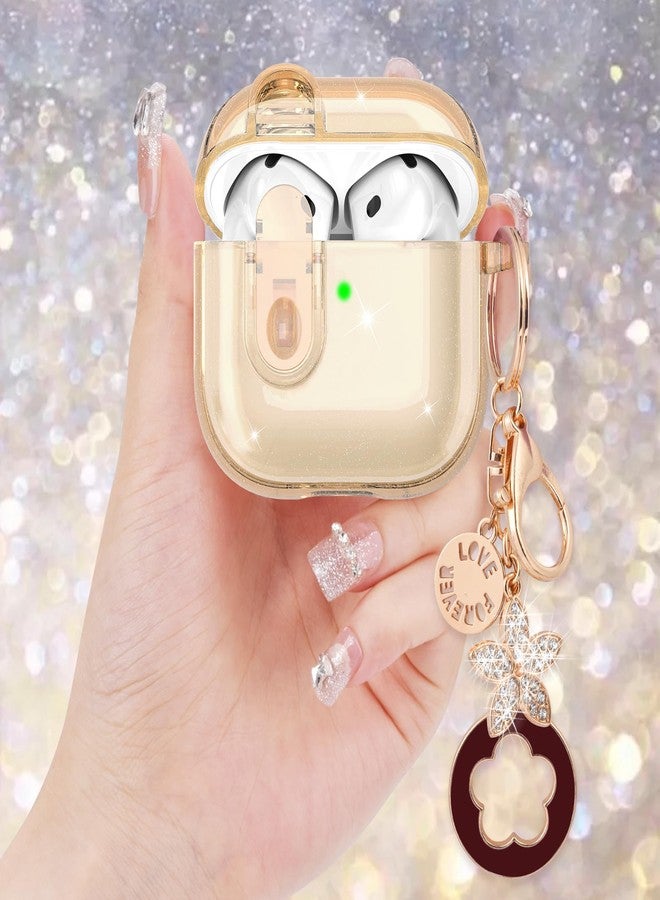 VISOOM (with Safety Lock) VISOOM 2025 Clear Cases For Airpods iPods 4 Case Cover Women, Bling Airpod iPod 4 Case Soft 4th Gen Air Pods iPods Cases With Keychain for Apple Headphones Airpods4 Generation-Khaki - Image 5