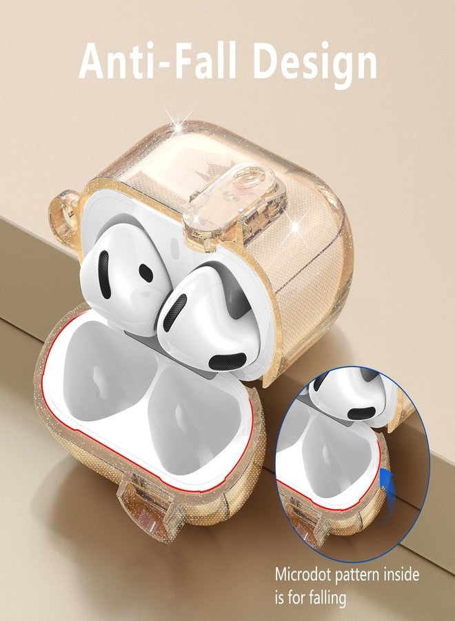 VISOOM (with Safety Lock) VISOOM 2025 Clear Cases For Airpods iPods 4 Case Cover Women, Bling Airpod iPod 4 Case Soft 4th Gen Air Pods iPods Cases With Keychain for Apple Headphones Airpods4 Generation-Khaki - Image 3
