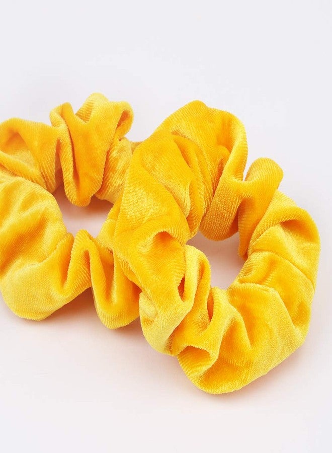 Semato 16 Pack Yellow Velvet Scrunchies for Hair Scrunchy Hair Ties Ropes for Women or Girls Hair Accessories - Image 2