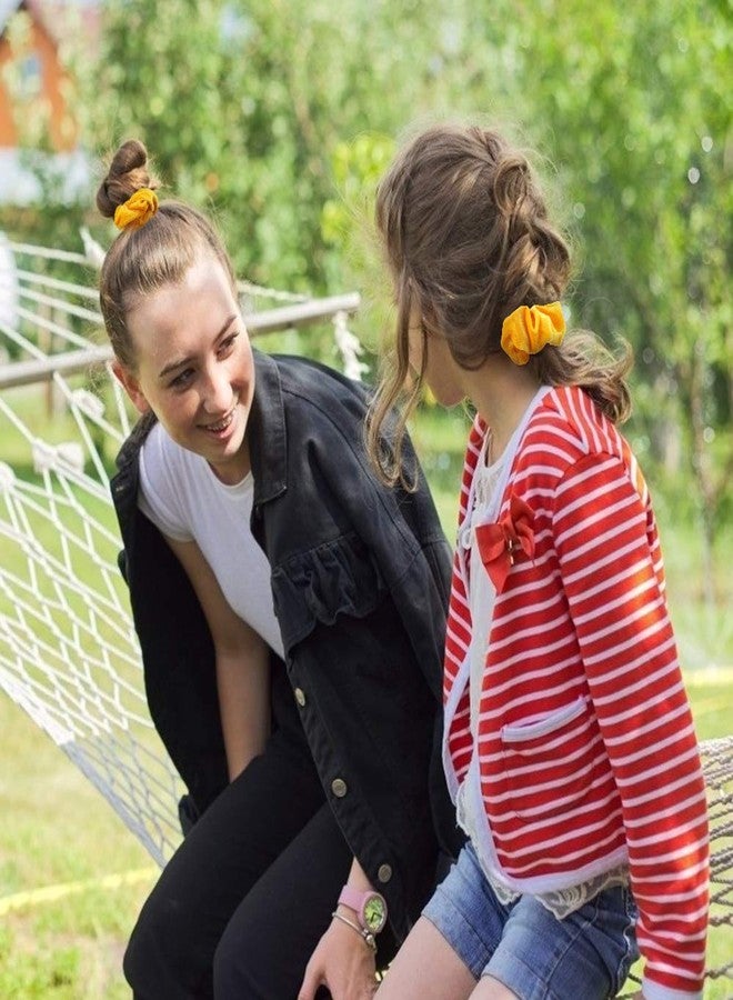 Semato 16 Pack Yellow Velvet Scrunchies for Hair Scrunchy Hair Ties Ropes for Women or Girls Hair Accessories - Image 4