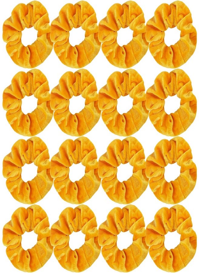 Semato 16 Pack Yellow Velvet Scrunchies for Hair Scrunchy Hair Ties Ropes for Women or Girls Hair Accessories - Image 1