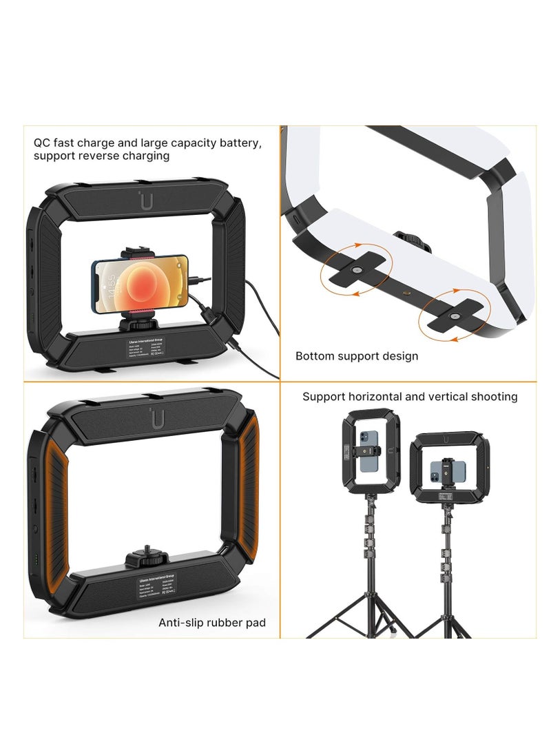 Ulanzi - ULANZI U200 Ring Light Smartphone Video Rig with Phone Holder & Built-in 8000mAh Power Bank for Selfie Light, Makeup, Vlogging, Filmmaking Live Steam Tiktok YouTube Video Recording - Image 1