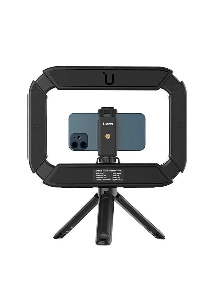Ulanzi - ULANZI U200 Ring Light Smartphone Video Rig with Phone Holder & Built-in 8000mAh Power Bank for Selfie Light, Makeup, Vlogging, Filmmaking Live Steam Tiktok YouTube Video Recording - Image 1