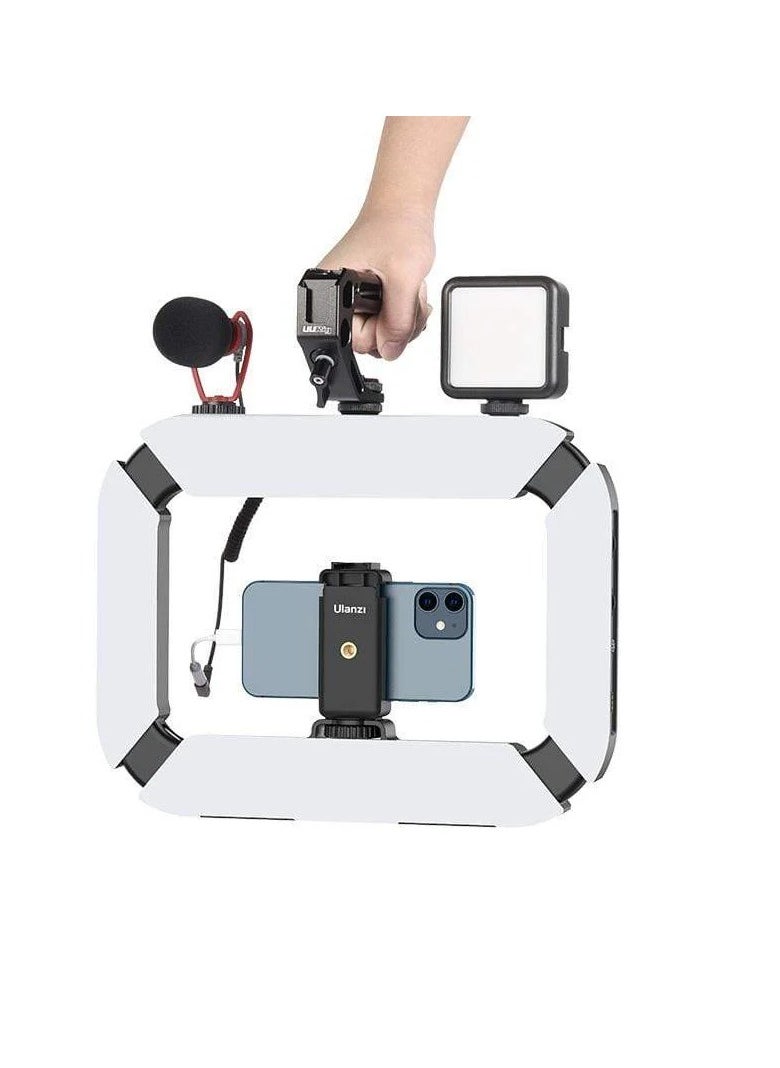 Ulanzi - ULANZI U200 Ring Light Smartphone Video Rig with Phone Holder & Built-in 8000mAh Power Bank for Selfie Light, Makeup, Vlogging, Filmmaking Live Steam Tiktok YouTube Video Recording - Image 1