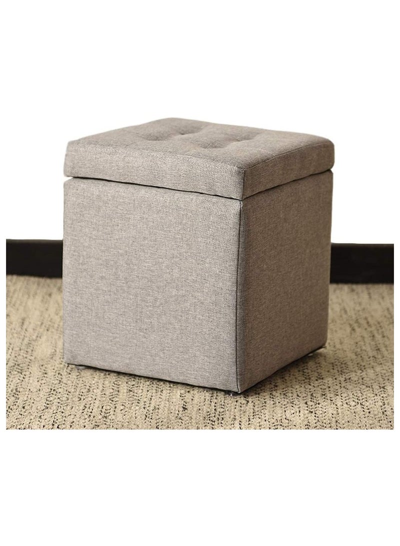 LINGWEI Ottoman Foot Rest Vanity Stool Storage Ottoman Cube Storage Chair Storage Box Shoe Change Stool Sitting Bench  - Image 2
