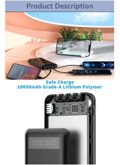YLinkin Y-Linkin 10000mAh Power Bank PC35 - Fast Charging, Multi-Port (USB/Micro/Type-C/Lightning), LED Display, Portable Charger for All Devices/Black  - Image 2