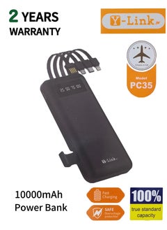 YLinkin Y-Linkin 10000mAh Power Bank PC35 - Fast Charging, Multi-Port (USB/Micro/Type-C/Lightning), LED Display, Portable Charger for All Devices/Black  - Image 1