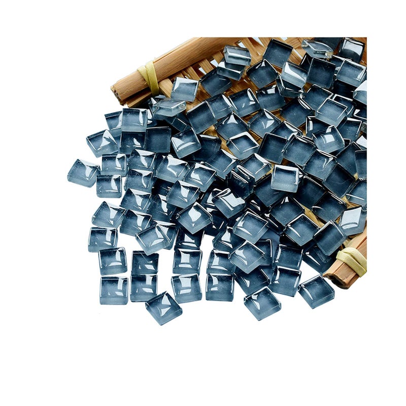 Mosaic Tiles Squares Dark Gray Crystal Mosaic Glass Tile for Crafts Bulk DIY Picture Frames Handmade Jewelry Coasters Art Material Decoration1x1cm100 Pieces