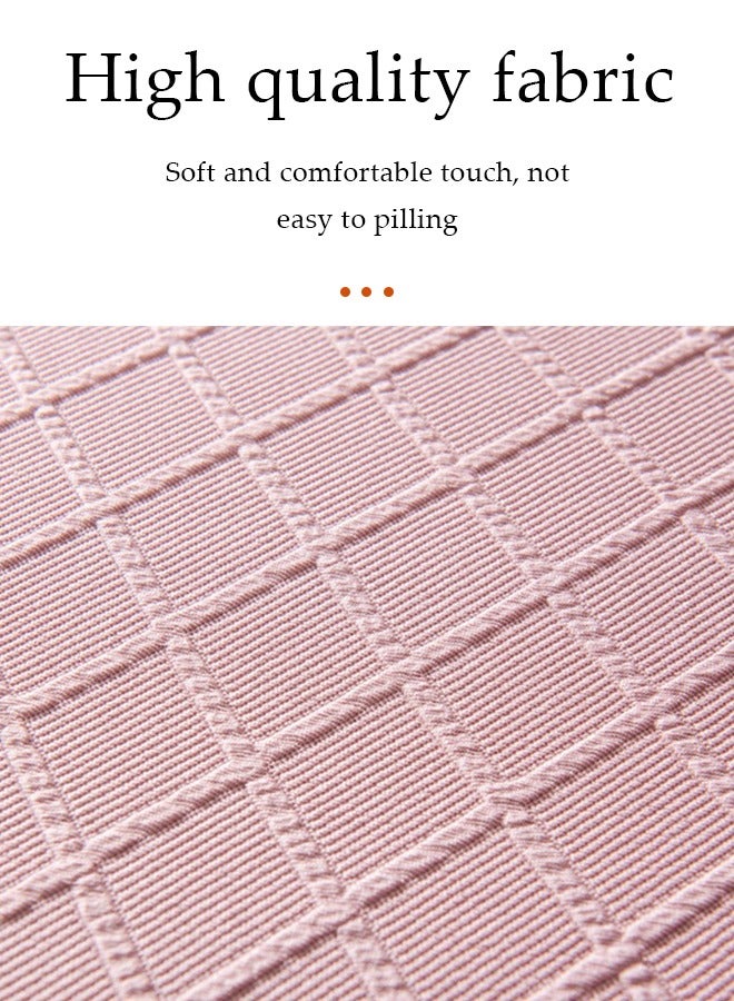 DUNISO غطاء كرسي مكتب 2 قطع/طقم غطاء كرسي مكتب، أغطية جاكار مرنة بلون موحد 1 زوج أغطية مقاعد قابلة للإزالة والغسل لحماية كراسي مكتب الكمبيوتر، أغطية وسائد مضادة للغبار (وردي)  - Image 3