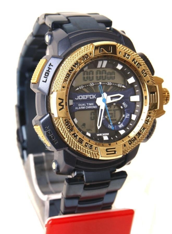 JoeFox Men’s Multifunction Analog-Digital Sports Watch – Black and Gold - Image 4