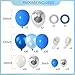 RUBFAC 144pcs Blue Balloons Arch Garland Kit 1812105 Inch Blue White and Silver Party Balloons Silver Confetti Latex Balloons for Birthday Wedding Baby Shower Deorations - Image 4