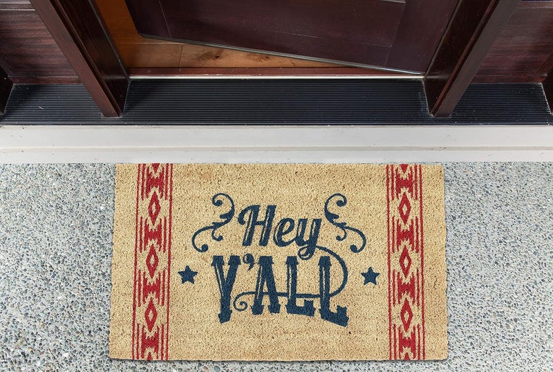 DII Natural Coir Doormat, Decorative Hello Mat, 18x30, Hey Y'all - Image 2