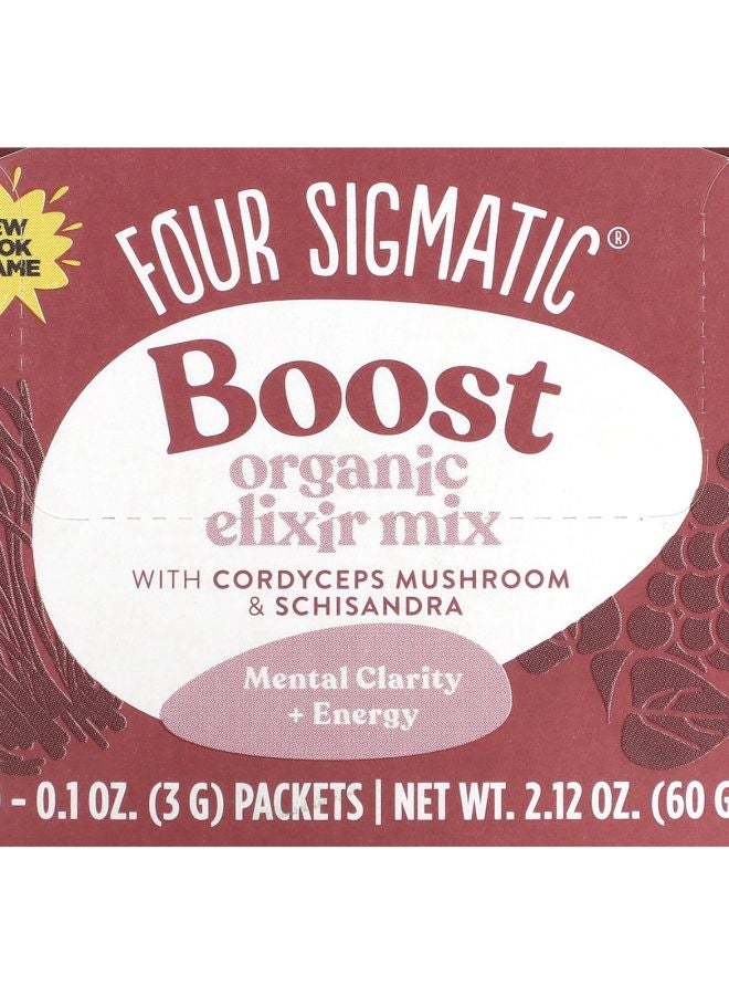 Four Sigmatic Boost Organic Elixir Mix with Cordyceps Mushroom & Schisandra 20 Packets 0.1 oz (3 g) Each