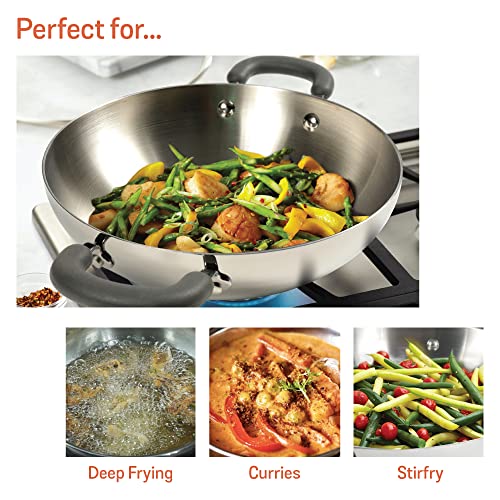 Meyer Tri‑Ply Stainless‑Steel Kitchen Set – 5.5 L Presta Pressure Cooker + 22 cm Trivantage Kadai/Wok with Lid + 14 cm Trivantage Milkpan, Induction‑Compatible Cookware Bundle - Image 4