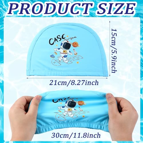 Geyoga 3 Pcs Kids Swim Caps for Boys Girls Age 2-12 Swimming Hat Pool Cap Child Swim Hat for Toddler Youth(Astronaut Style) - Image 3