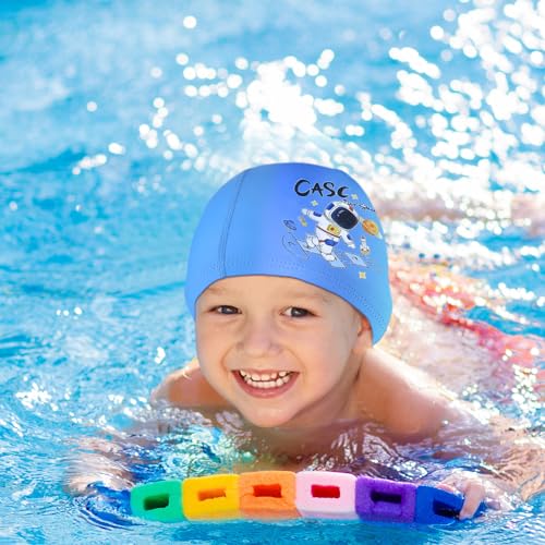 Geyoga 3 Pcs Kids Swim Caps for Boys Girls Age 2-12 Swimming Hat Pool Cap Child Swim Hat for Toddler Youth(Astronaut Style) - Image 2