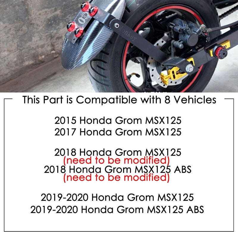 RCRBT Motorcycle Rear Fork Extension Device for Honda Grom MSX125 - Black - Image 4