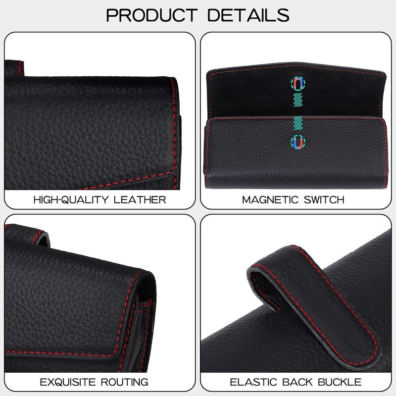 molshine Car Sun Visor Leather Sunglasses Case Holder Clip - Universal Eyeglasses Organizer for All Car Models - Image 3