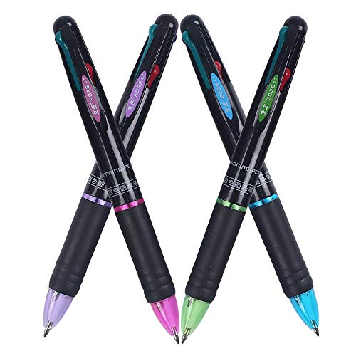Ipienlee Multicolor Retractable Ballpoint Pens 0.7 mm 4 Color Ink (Black, Blue, Red, Green) in One Ballpoint Pen, Pack of 4 - Image 3