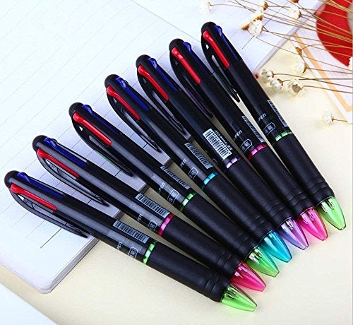 Ipienlee Multicolor Retractable Ballpoint Pens 0.7 mm 4 Color Ink (Black, Blue, Red, Green) in One Ballpoint Pen, Pack of 4 - Image 4